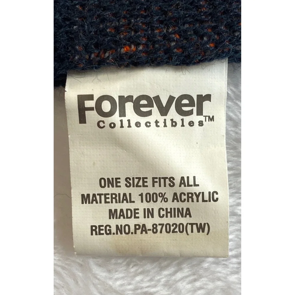 Forever Collectibles Chicago Bears Scarf Navy Orange White Knit NFL Fan Gear‎